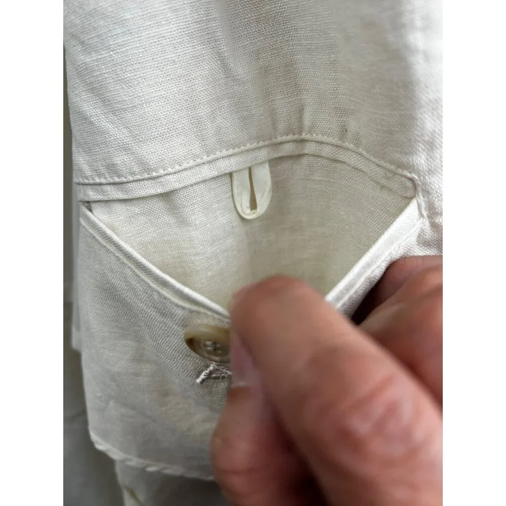 ANDREW FEZZA Men’s Coastal Casual Summerwear Cream Linen‎ Blend Blazer XL